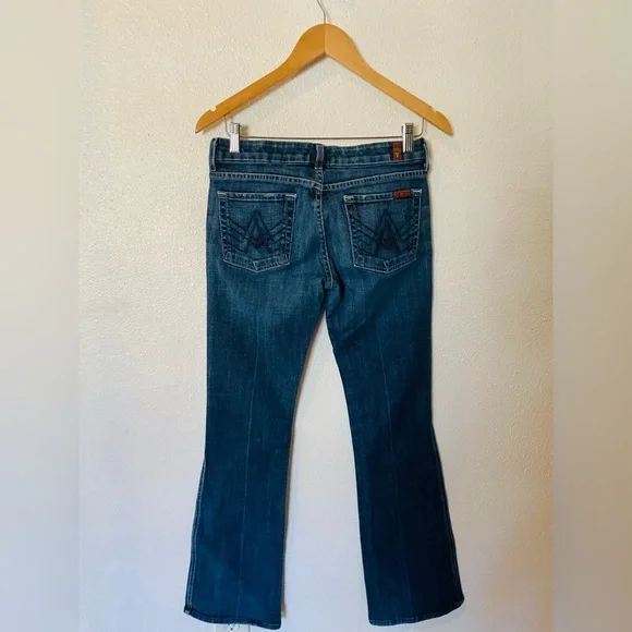 7 For All Mankind Dark Blue Boot Cut Jeans “A” Pocket 7FAM - Picture 1 of 5